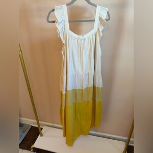 Brand New Never Worn Moodie Cream to Yellow Ombré High Low Dress